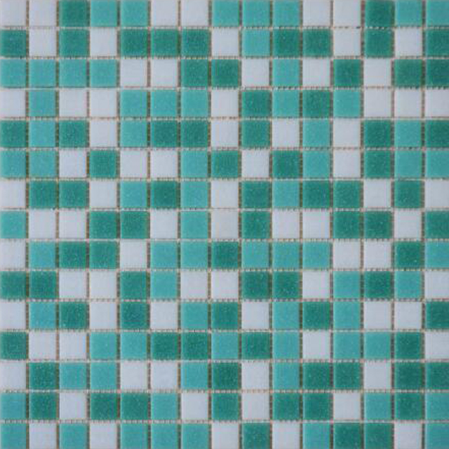 Carreau de mosaïque en verre carré mixte vert 20X20