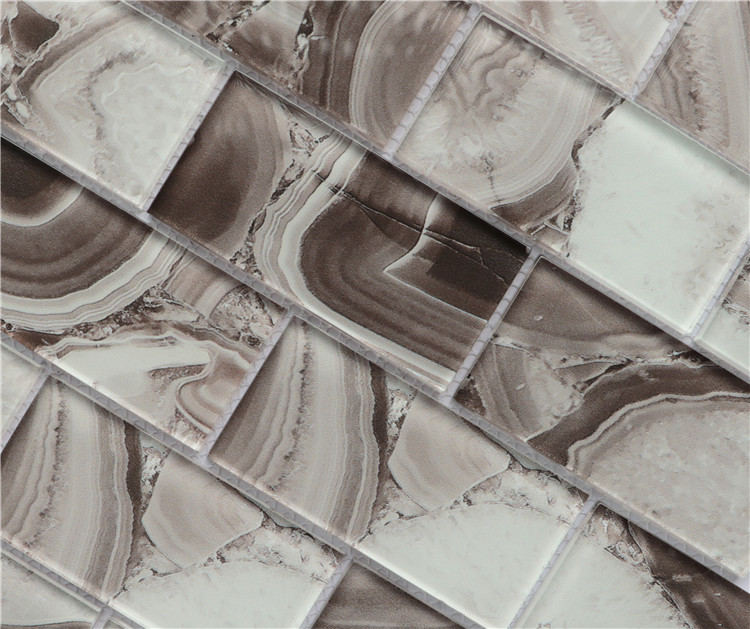 Carreau de mosaïque en verre 2x4 "avec impression à jet d'encre