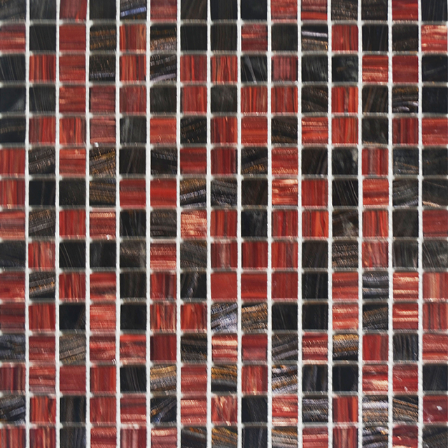 Carreau de mosaïque en verre rouge carré fournisseur de la Chine